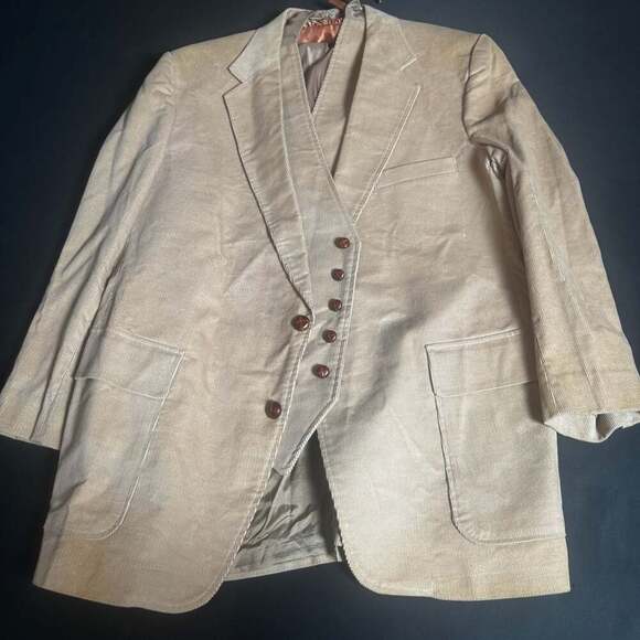 Levi's Other - Vintage Levi's Menswear Corduroy Blazer and Vest Set 46R Tan with Elbow Patches